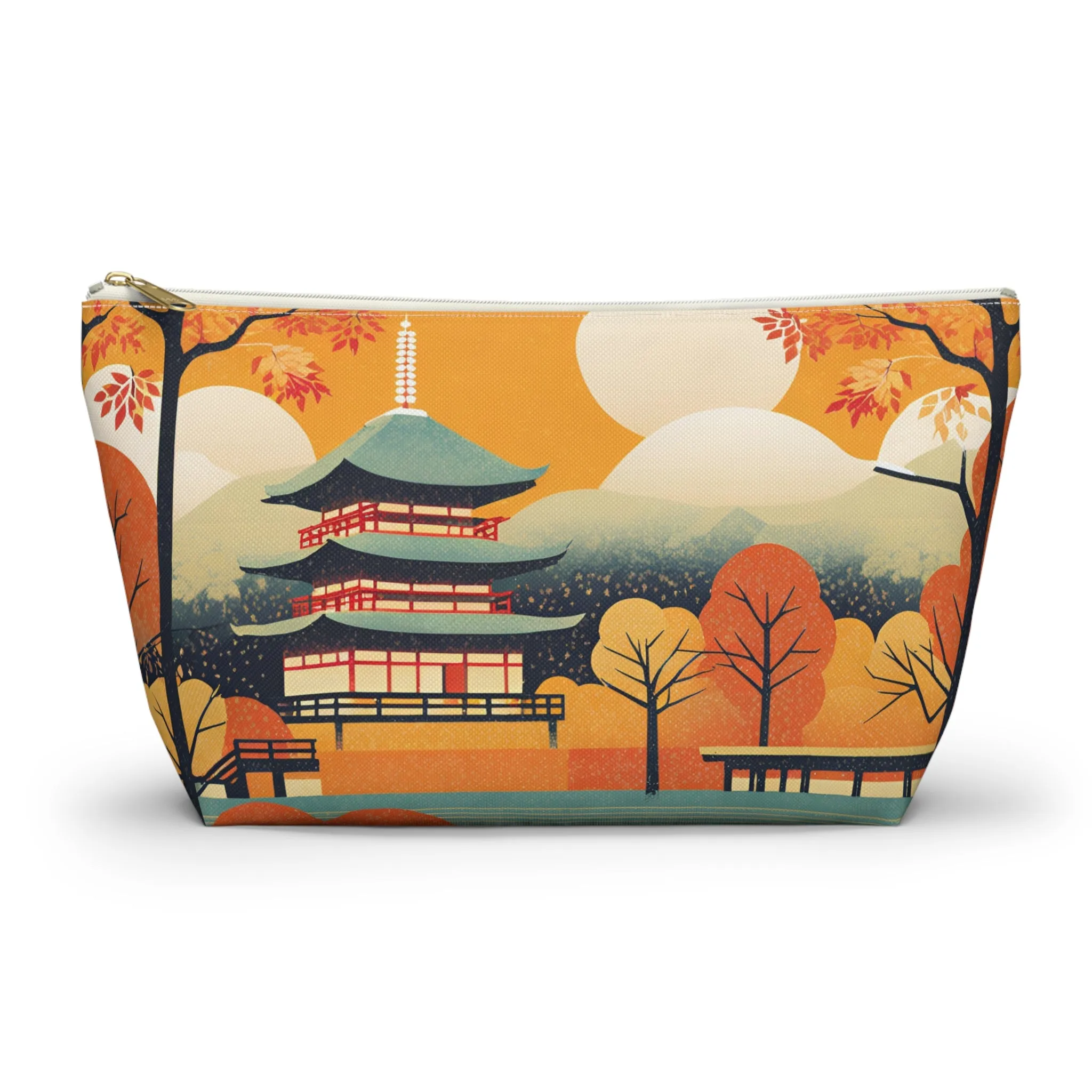 Autumn at the Pagoda | Portable Tech Pouch for Gamers & Remote Workers