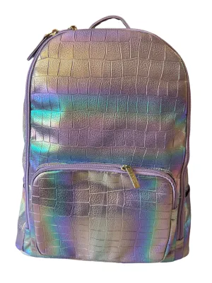 Bari Lynn Lavender Rainbow Croc Backpack