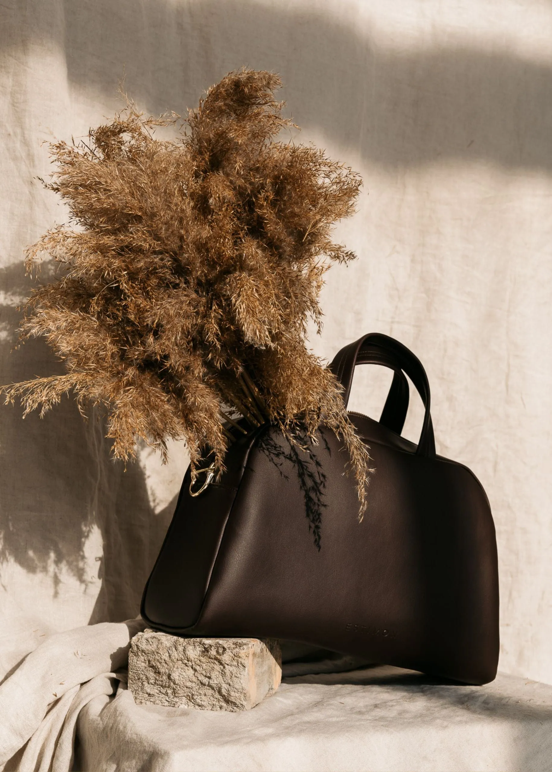 Bowling Corn Leather Vegan Crossbody Bag | Chocolate