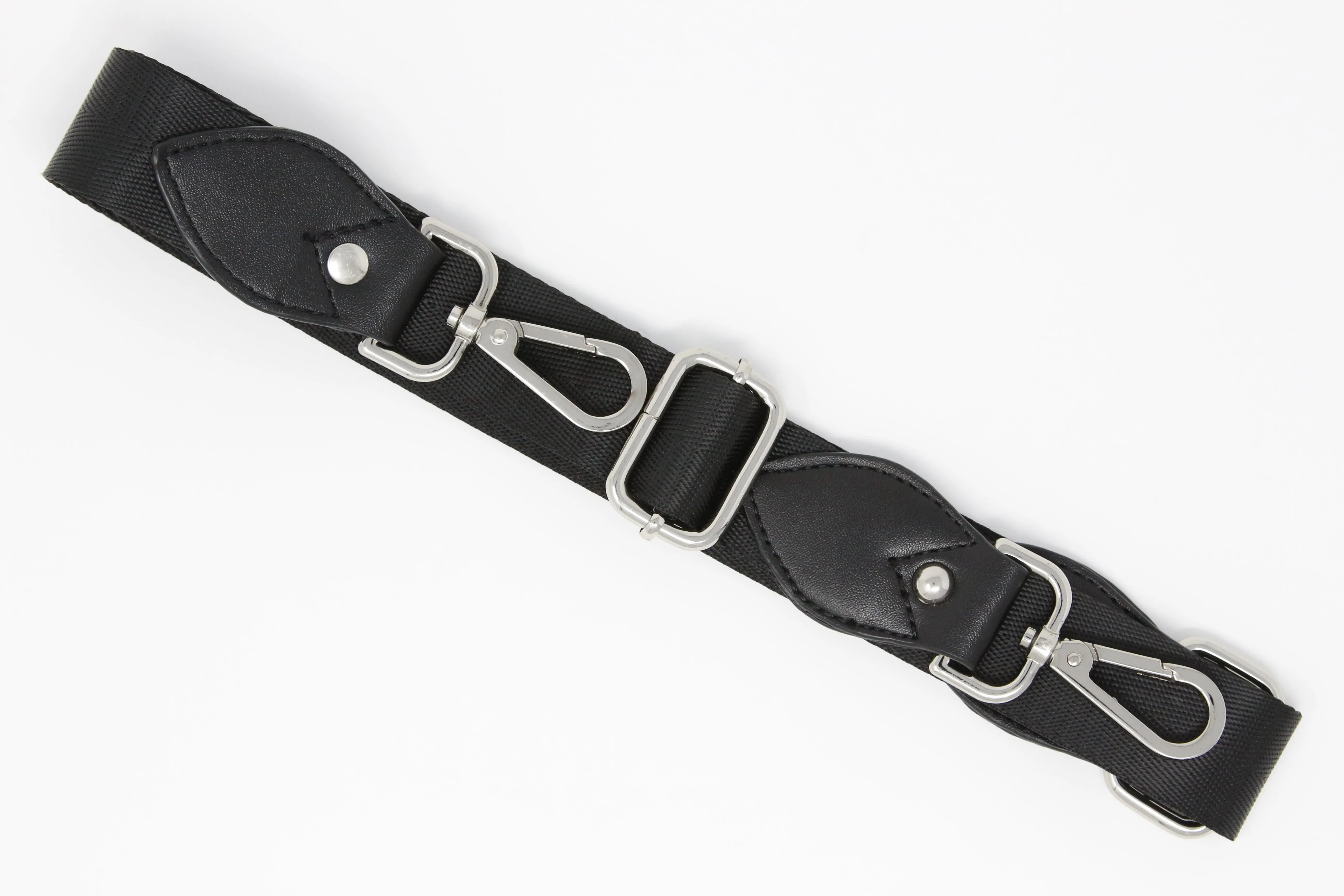 D Tote - Black Leather Clear Base