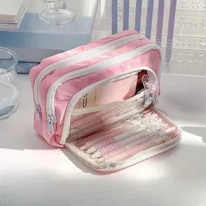 Large Capacity Aesthetic Pencil Bag School Case Pen Holder Cute Stationery Simple Style Zipper Pencil Pouch School Supplies