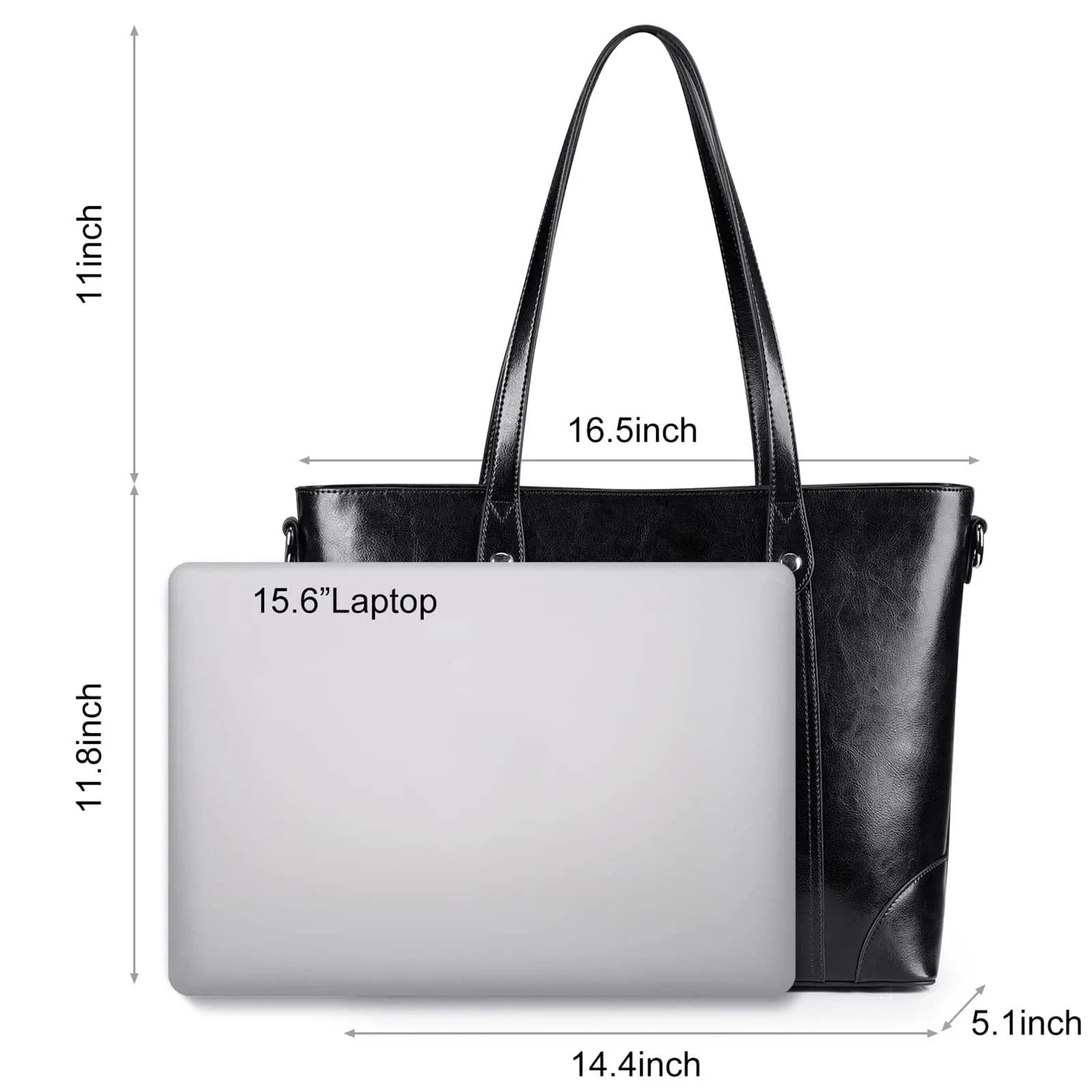 Leather Laptop Tote Handbag for Women