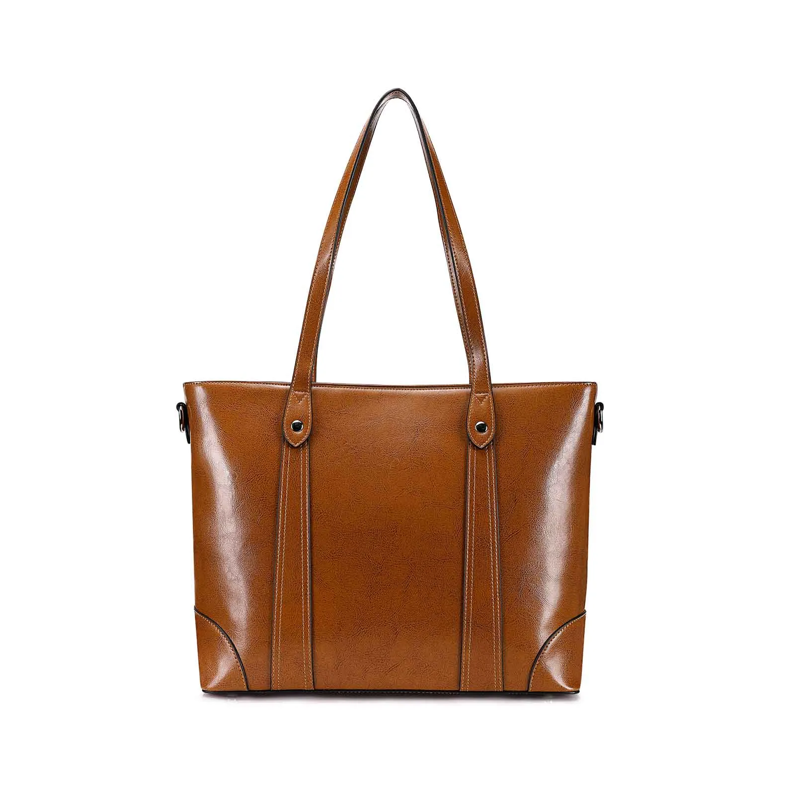 Leather Laptop Tote Handbag for Women
