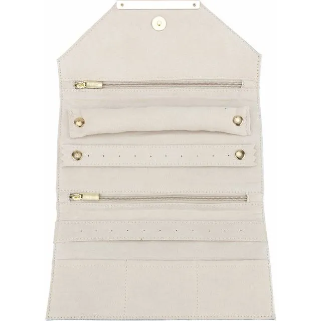 Leatherette Jewelry Clutch - Pink, Black, Cream or Silver