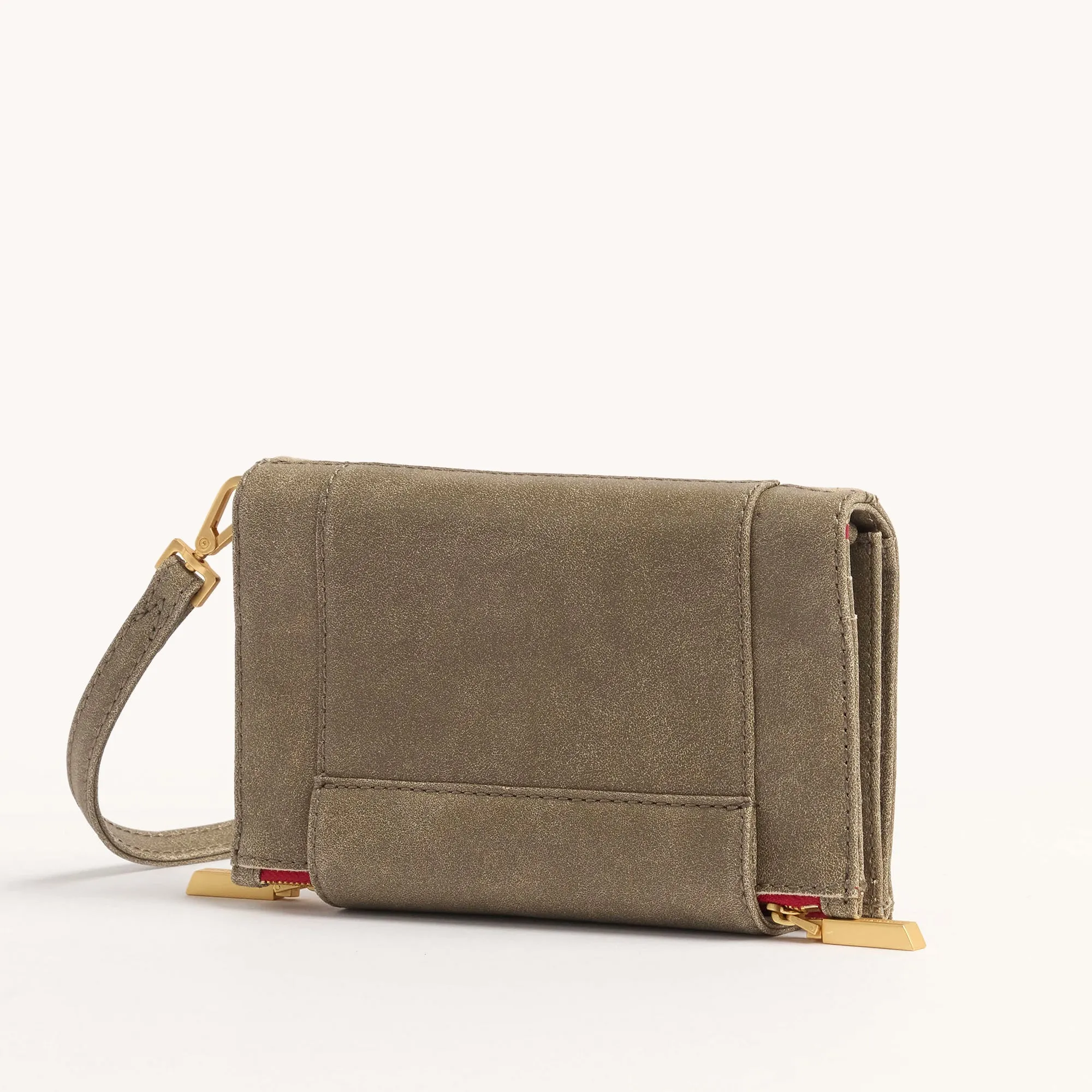 Levy | Pewter/Brushed Gold Red Zip