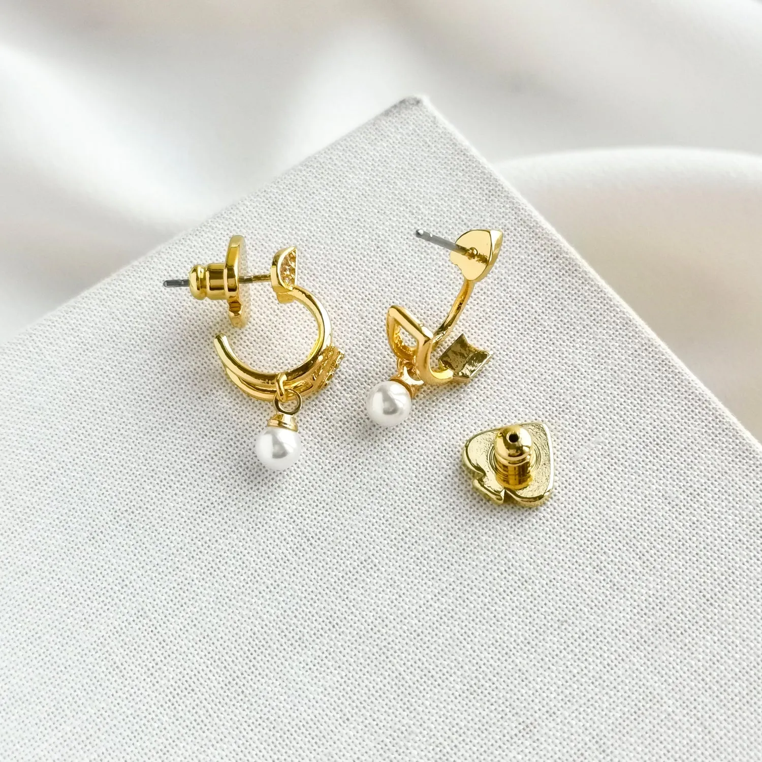 Love Game Arrow Double Huggies Earrings