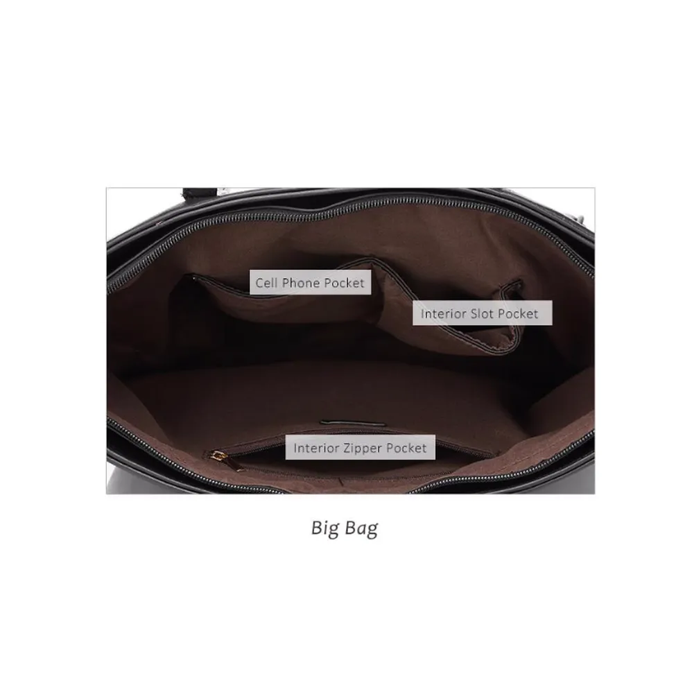 <bold>Tote Crossbody & Purse Set <br>Vegan-Leather