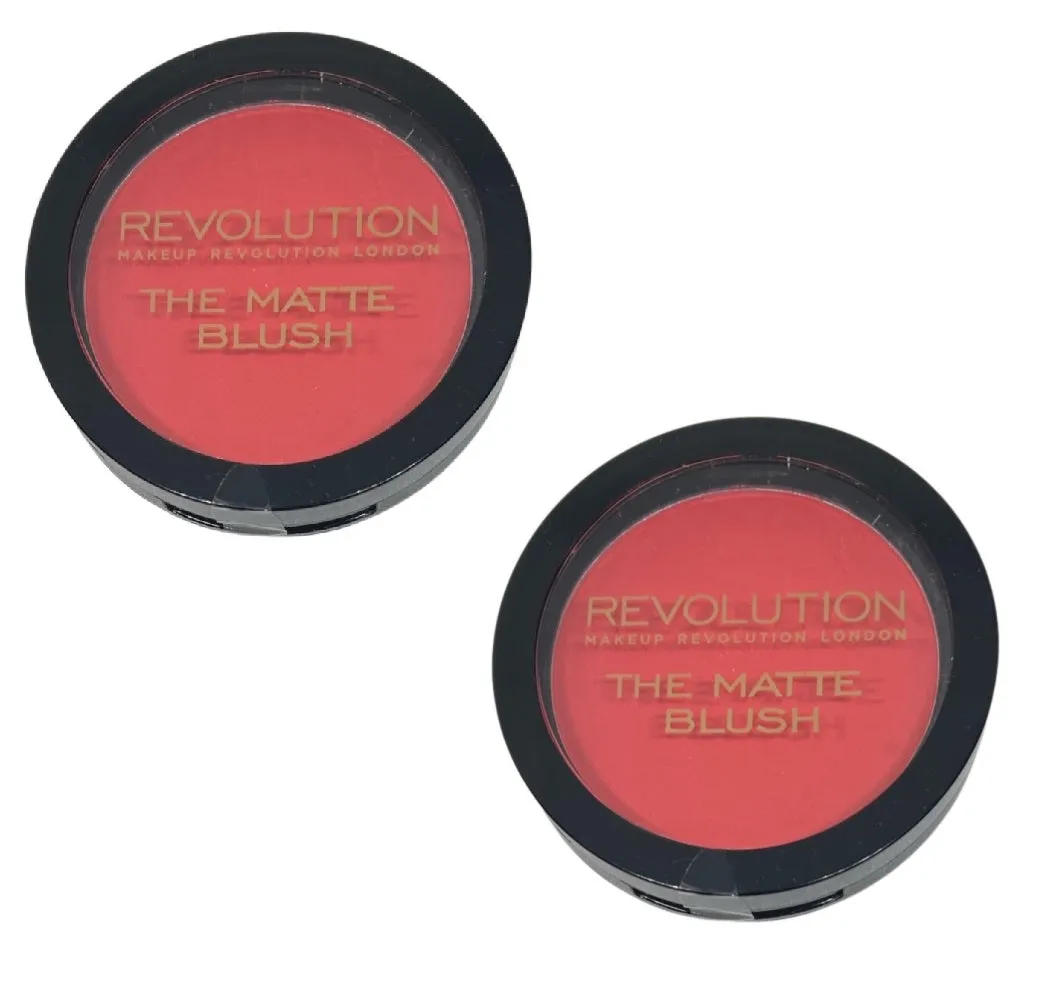 Pack of 2 Makeup Revolution Beauty The Matte Blush, New Rules