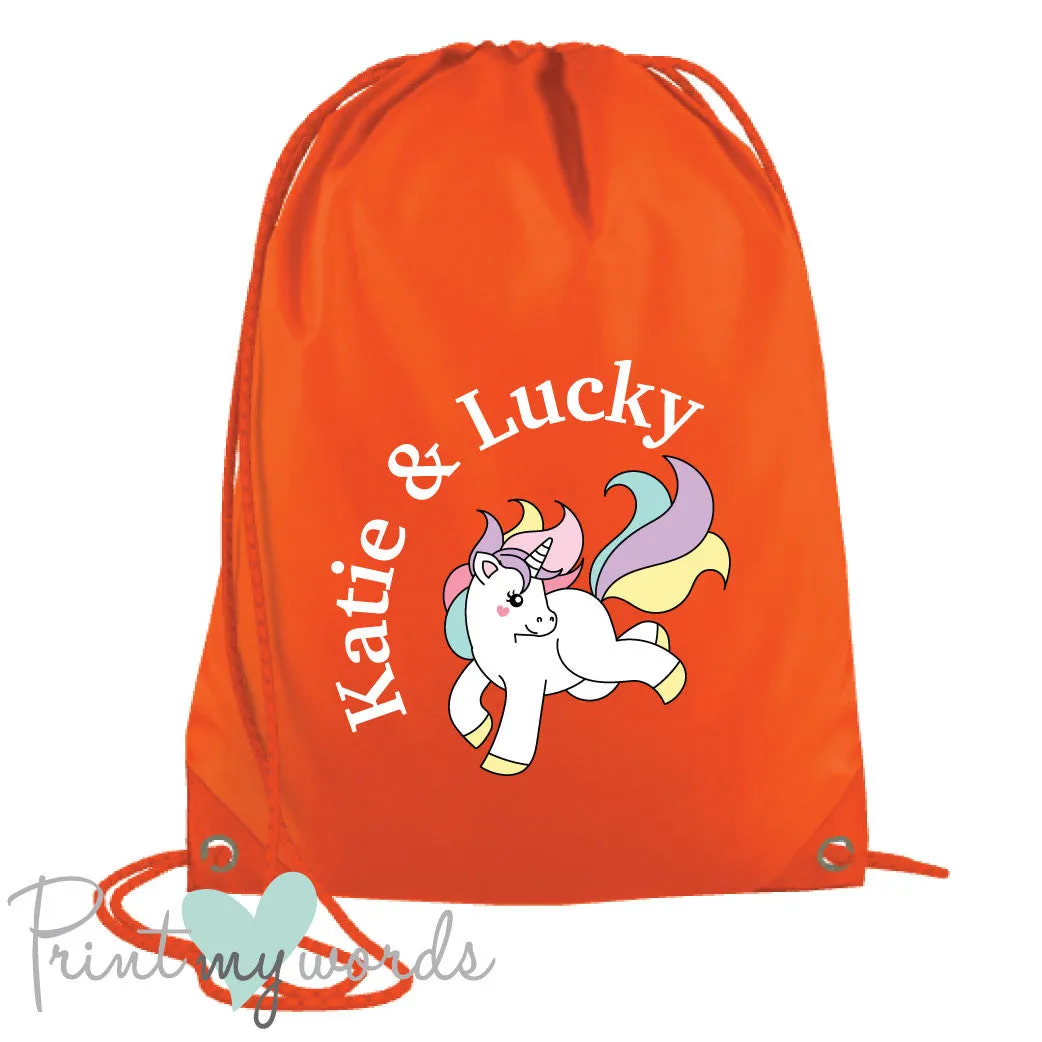 Personalised Unicorn Equestrian Drawstring Bag