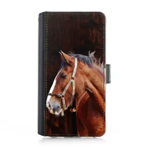 Samsung Leather Phone Case - Brown Horse