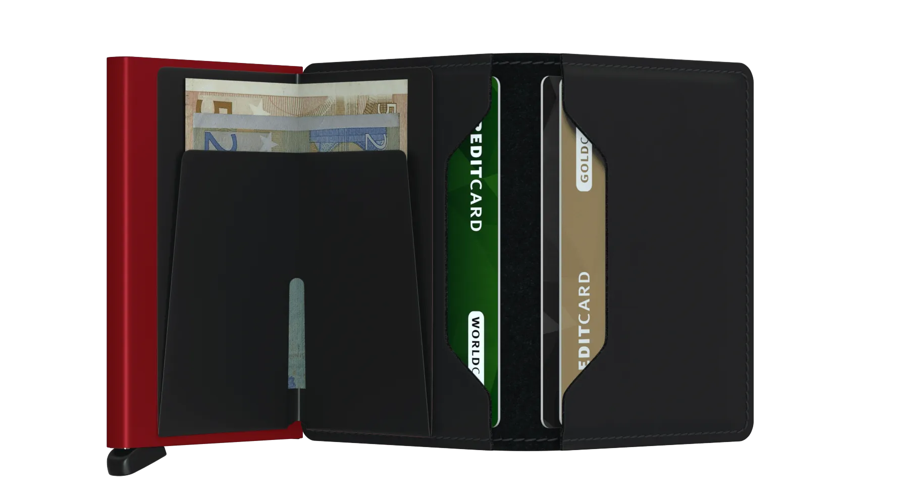 Slimwallet Matte Black/Red RFID Secure