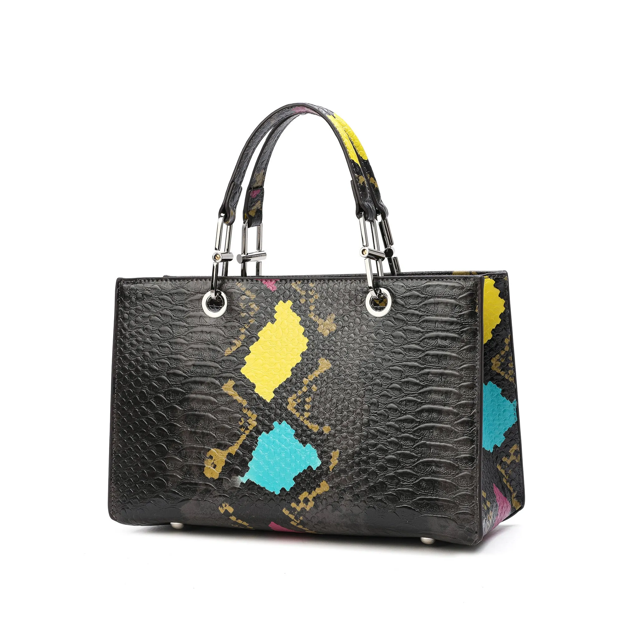 Tiffany & Fred Embossed Leather Top-Handle/Tote Bag