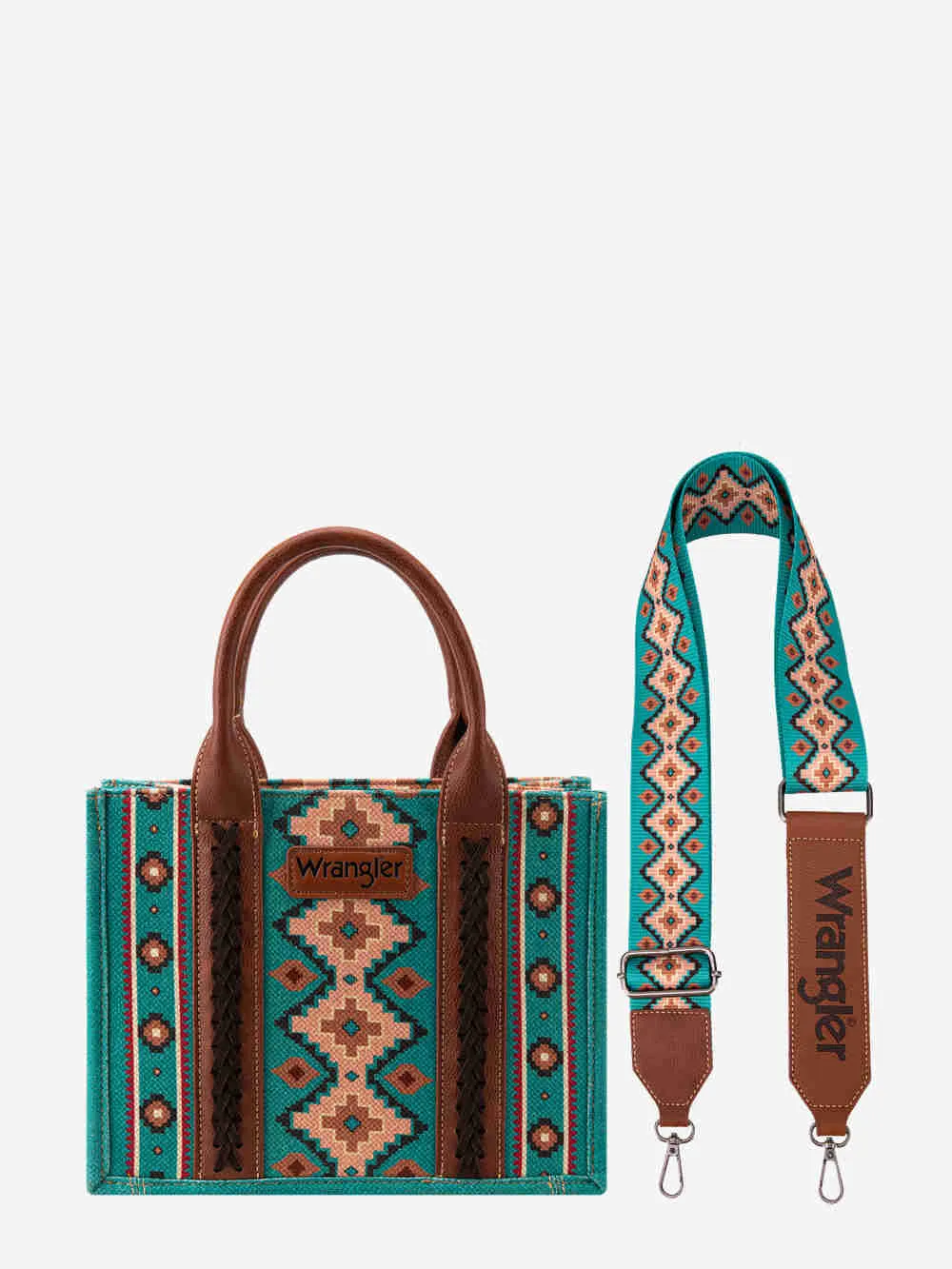 Wrangler SW Print Small Canvas Tote - Turquoise